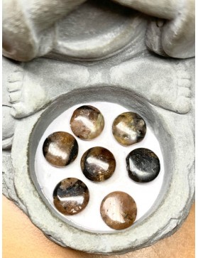 CHIASTOLITE ou Andalousite Perles "médaille" à l'unité 12mm