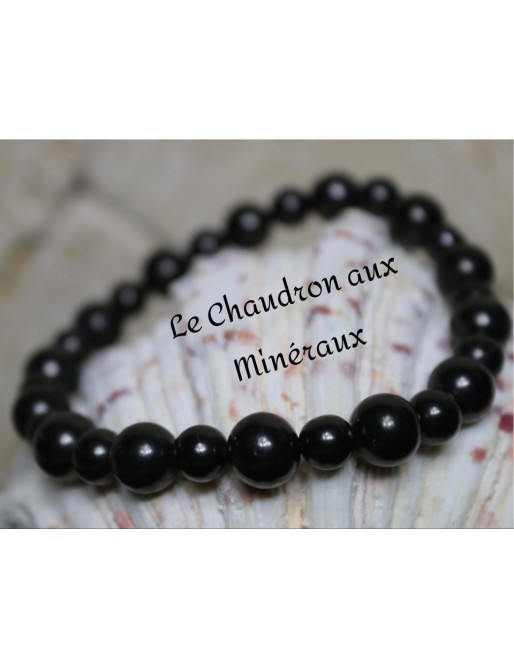 Shungite origine Russie bracelet élastique (grande taille)