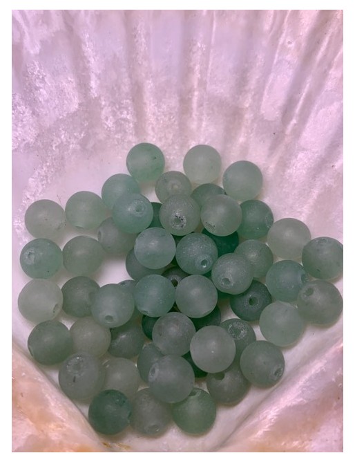 AVENTURINE VERTE Perles Givrées à l'unité 6mm