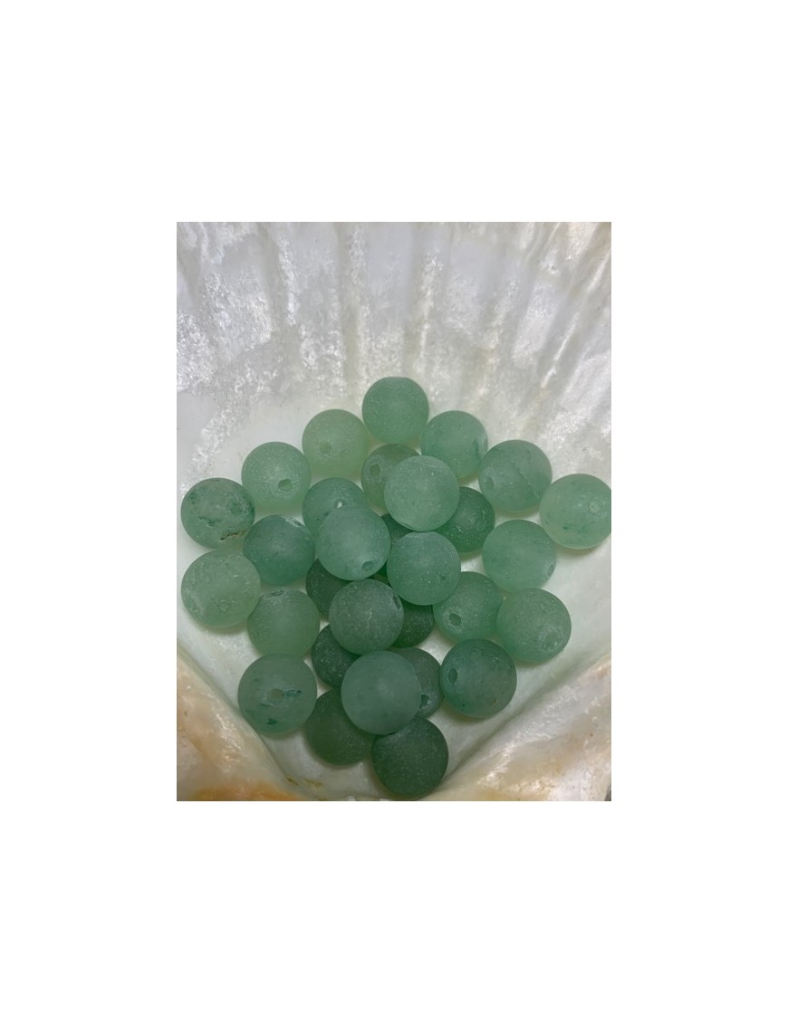 AVENTURINE VERTE Perles Givrées à l'unité 8mm