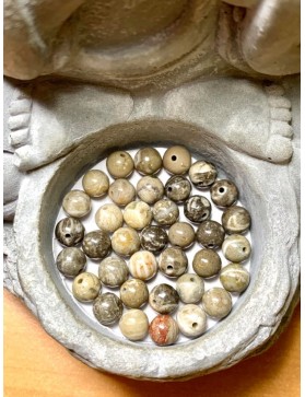 CORAIL FOSSILE perle à l'unité origine Chine 6mm