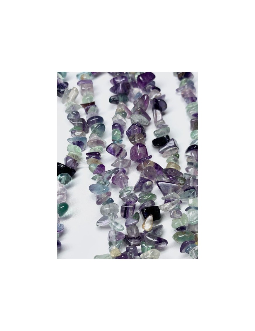 FLUORITE Chips en fil (environ 260 chips)