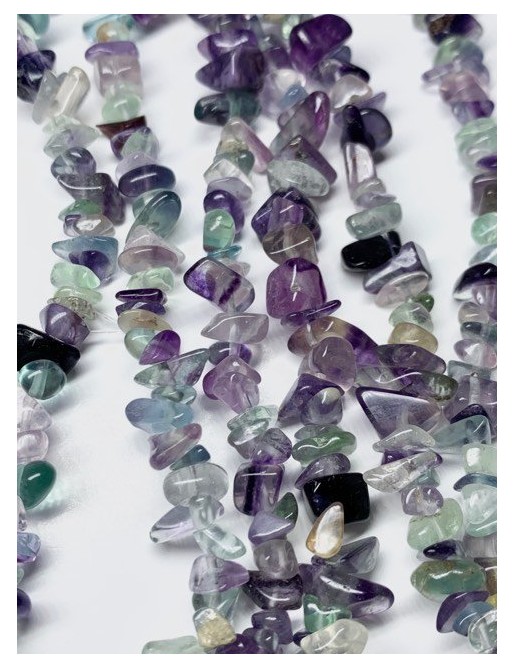 FLUORITE Chips en fil (environ 260 chips)