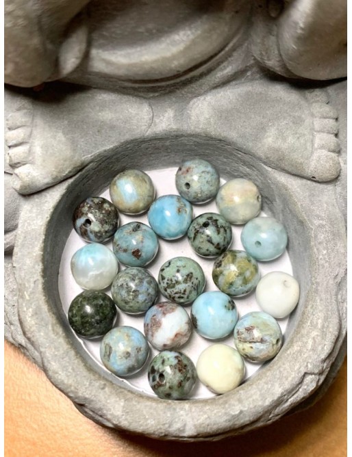 ?LARIMAR de République Dominicaine Perles à l'unité 8mm ou en lot