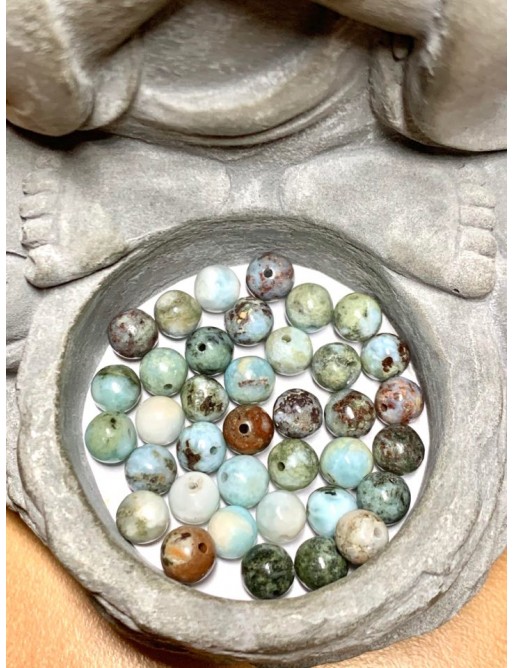 ?LARIMAR de République Dominicaine Perles à l'unité 6mm ou en lot