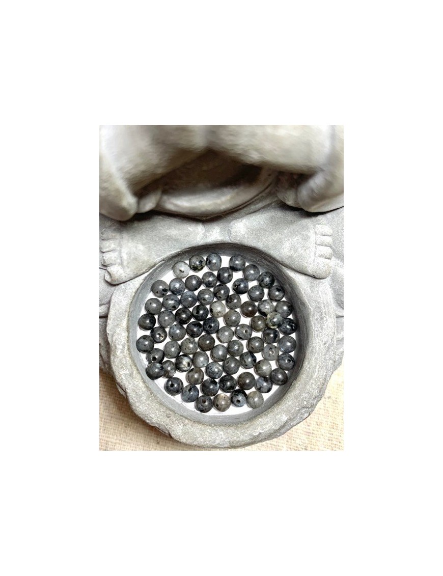 LARVIKITE Perles à l'unité 4mm