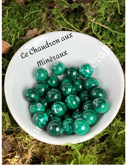 MALACHITE perles 10mm à l'unité