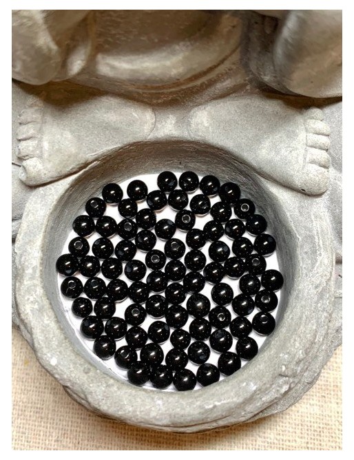 ?ONYX Noir (Agate noire) Perles 4mm à l'unité ou en lot