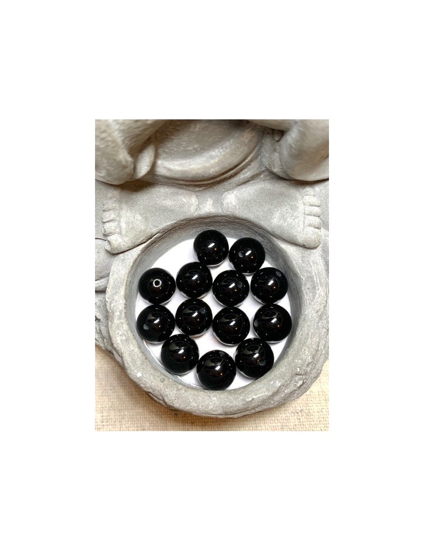 ?ONYX Noir (Agate noire) Perles 10mm à l'unité ou en lot