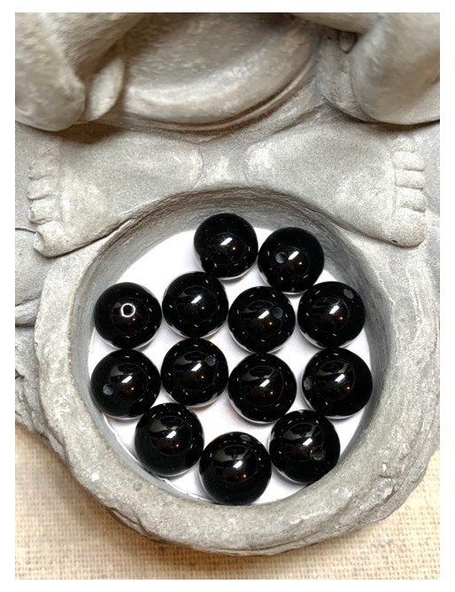 ?ONYX Noir (Agate noire) Perles 10mm à l'unité ou en lot