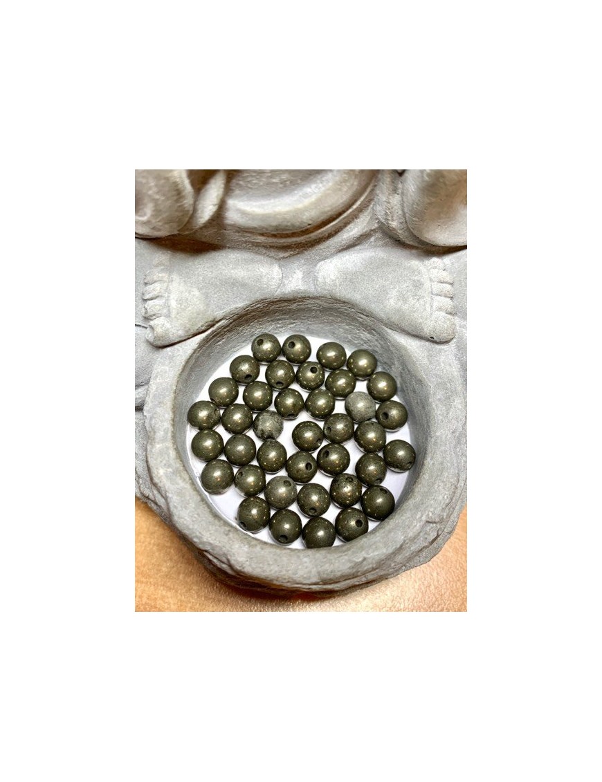 PYRITE Perles à l'unité 6mm