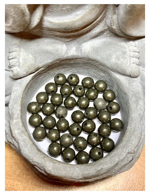 PYRITE Perles à l'unité 6mm