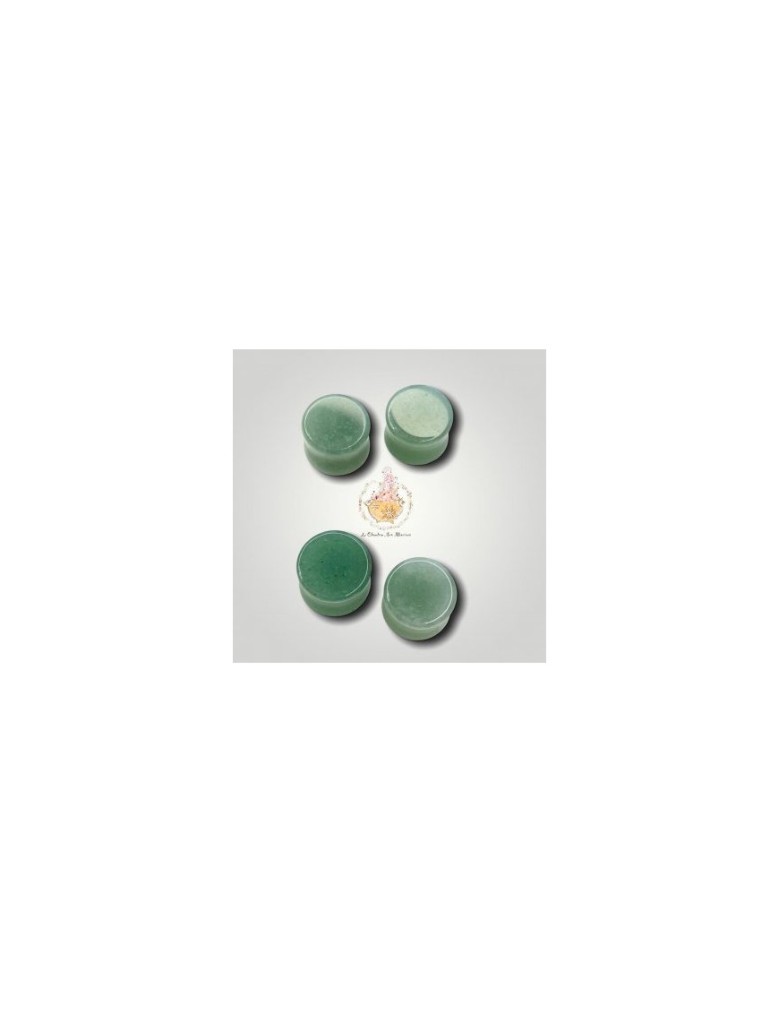 Plug duo bouchons d'oreilles Aventurine Verte - 12mm