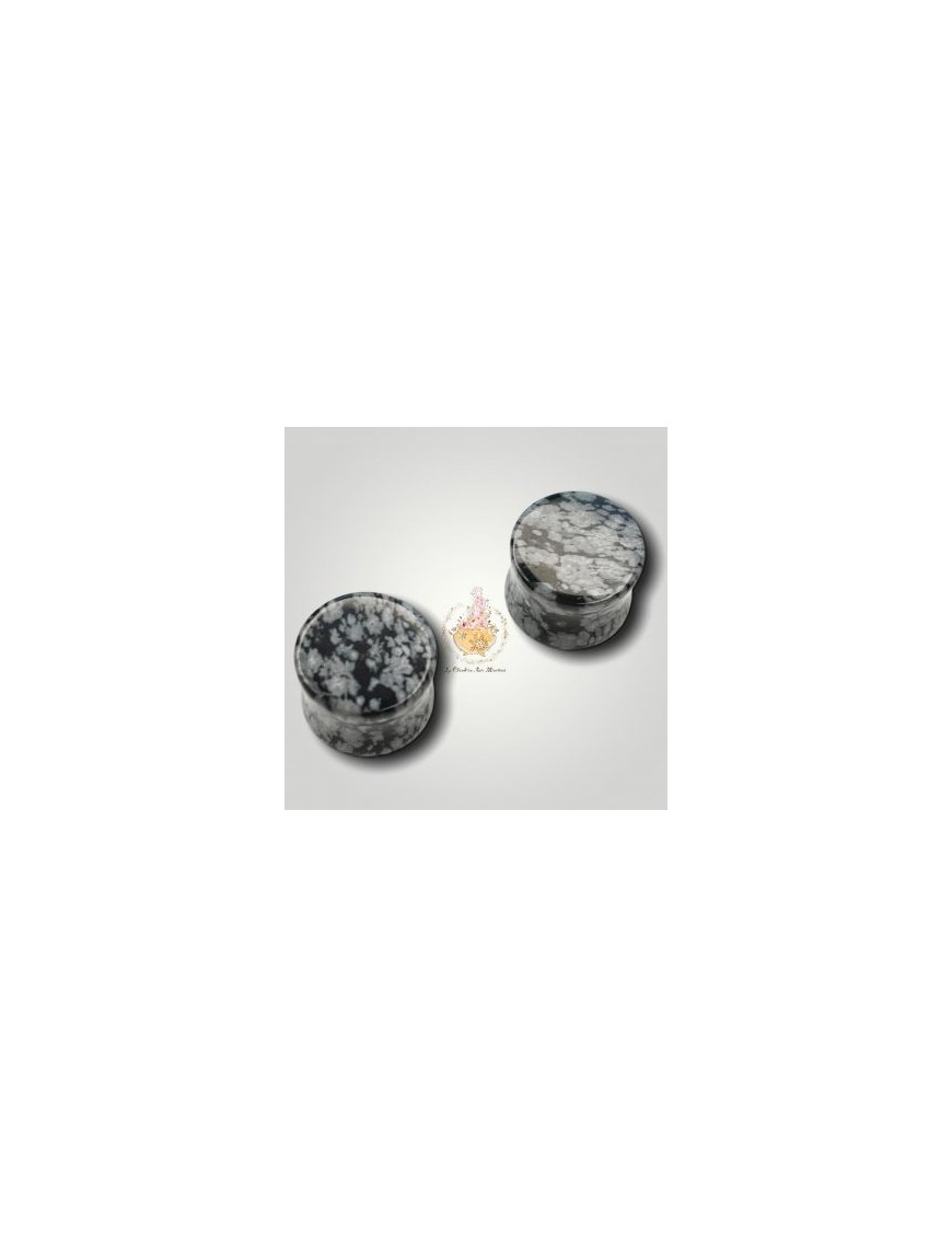 Plug duo bouchons d'oreilles Obsidienne Flocon - 12mm