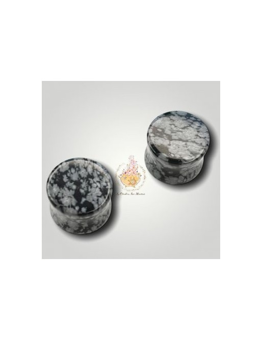 Plug duo bouchons d'oreilles Obsidienne Flocon - 12mm