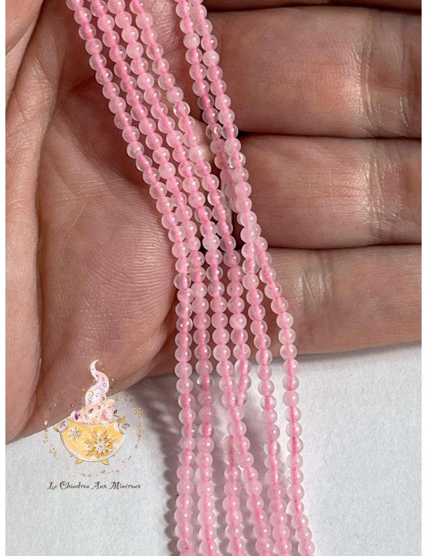 perles quartz rose 2mm