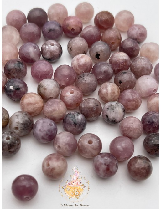 perles Lepidolite 8mm unité