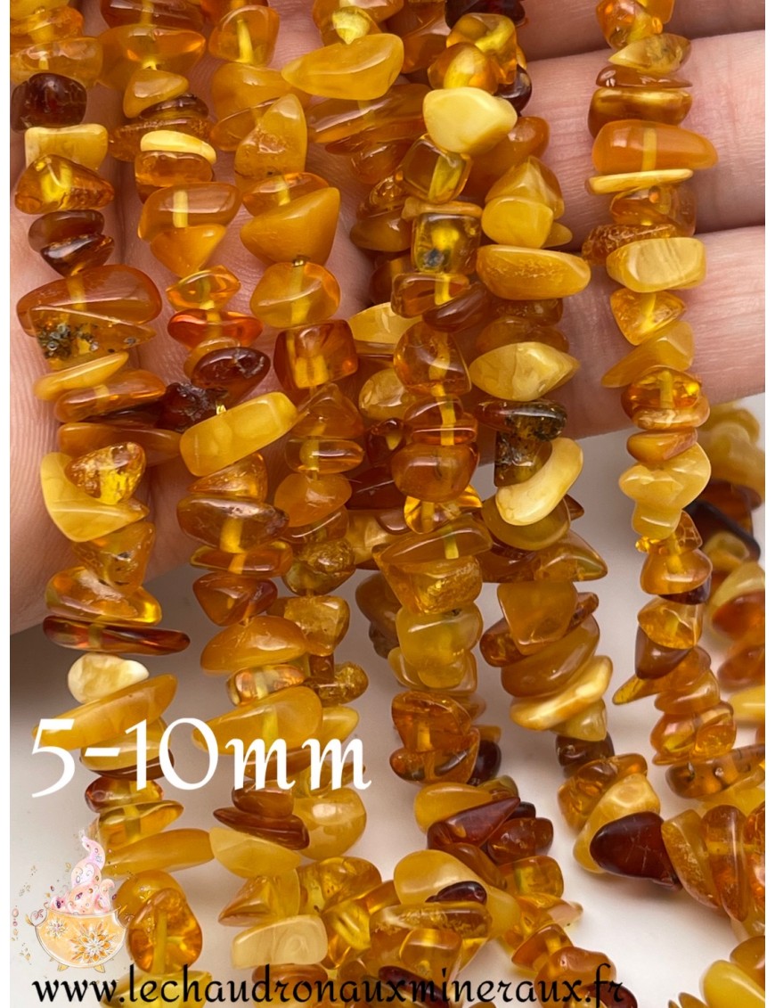 Perles Chips d'Ambre 3-8mm - Beauté Naturelle de la Baltique pour Vos Bijoux.