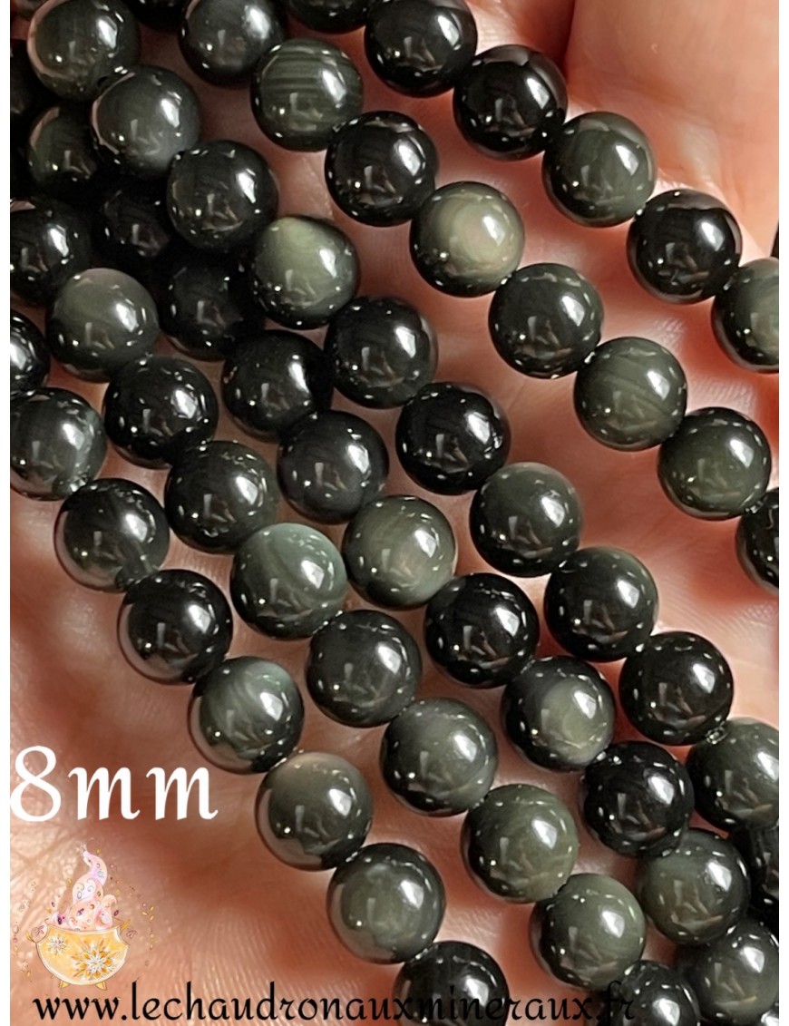 Perles 8mm d'Obsidienne Œil Céleste - Éclats Célestes dans Vos Créations