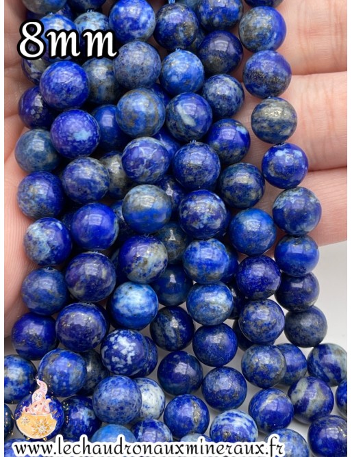 Perles en Lapis Lazuli 8mm - Élévation spirituelle et créativité dans chaque bijou.