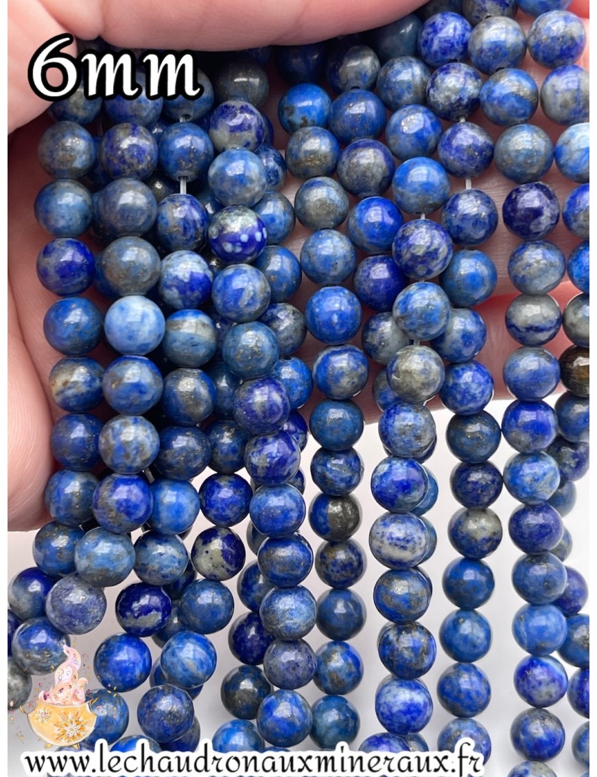 Perles en Lapis Lazuli 6mm - Élévation spirituelle et créativité dans chaque création.