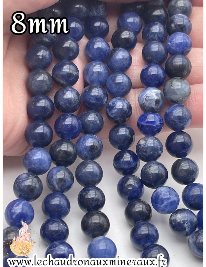 Perles 8mm de Sodalite - Élégance Bleue pour vos Bijoux Énergisants.