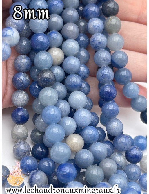 Perles 8mm d'Aventurine Bleue - Calme et Sérénité dans chaque Perle.