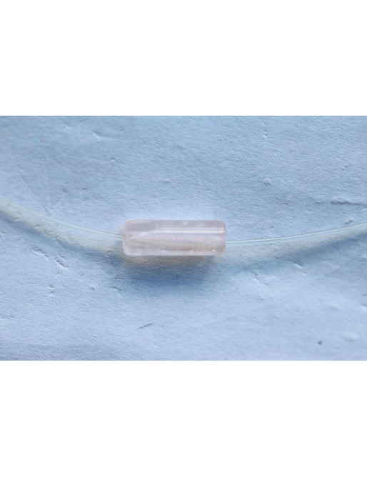 QUARTZ ROSE perles "Tube" à l'unité 8X13mm