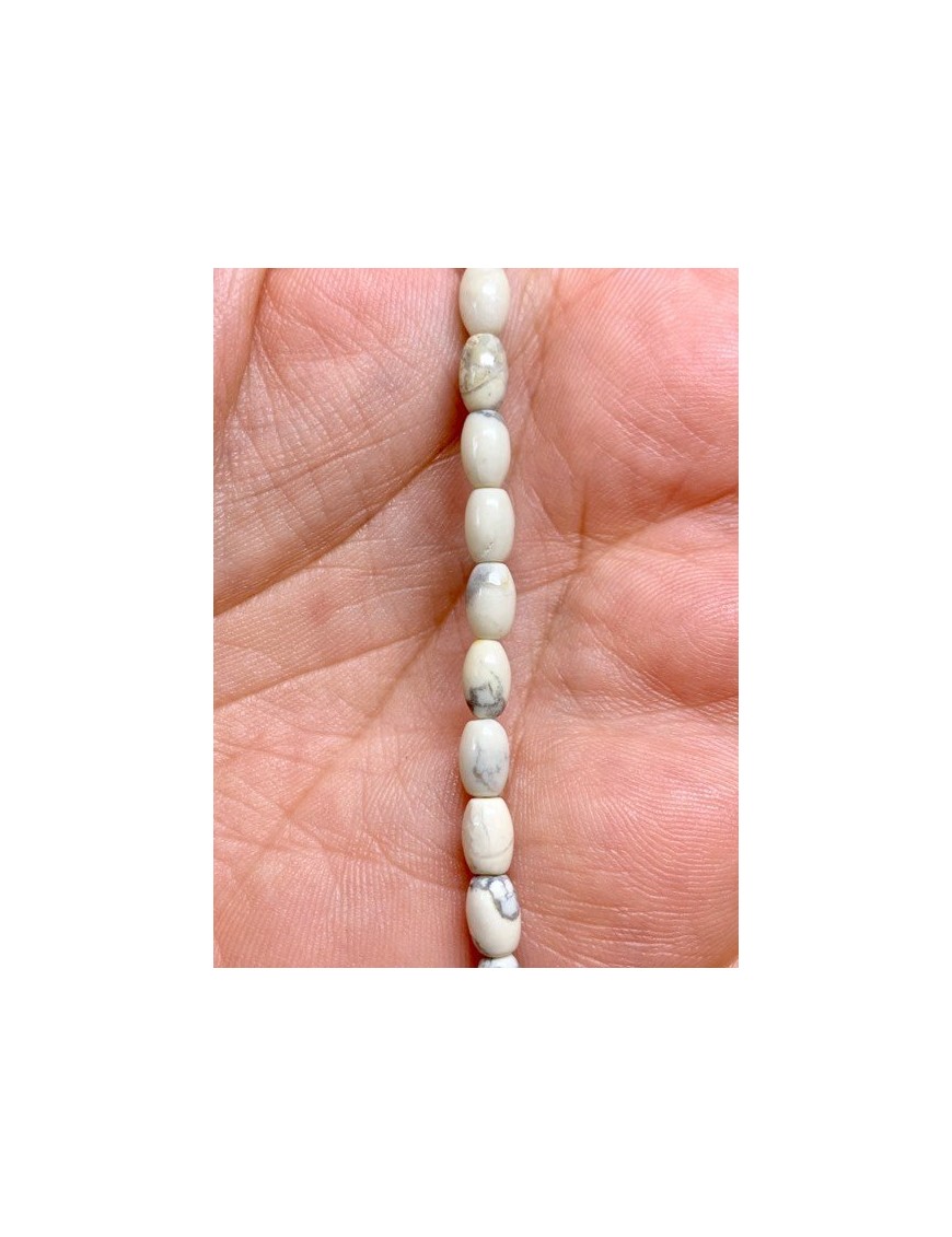 HOWLITE perles "Riz" origine Etats-unis (à l'unité)