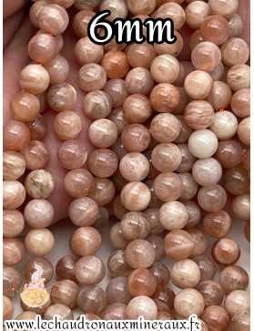 Perles de Pierre de Soleil 6mm - Brillez de joie avec nos perles lumineuses.