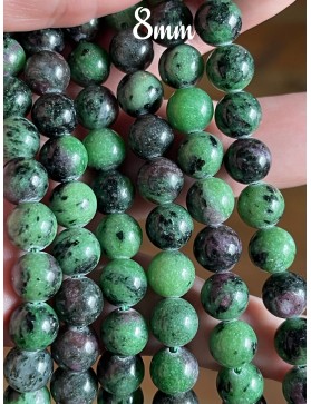 Perles Rubis Zoisite 8mm pour Bijoux - Éclat et Énergie dans vos Créations
