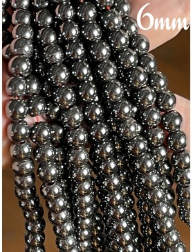 Perles 6mm d'Hématite - Élégance Métallique pour vos Créations.