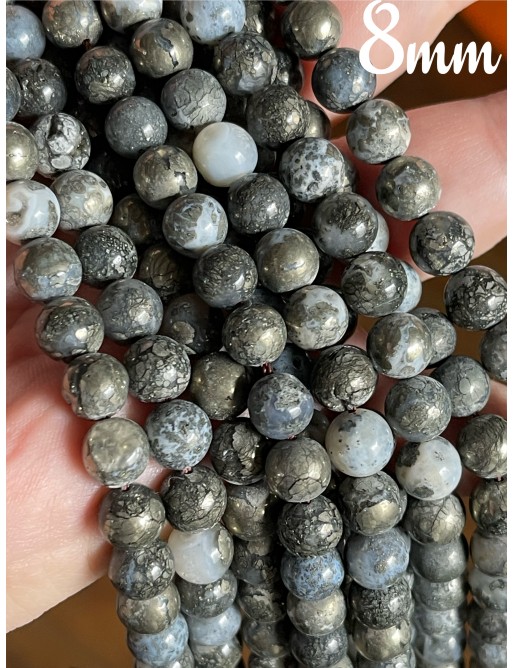 Perles de Marcassite 8mm - Élégance Naturelle pour Vos Créations de Bijoux