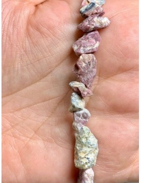 Perles Tourmaline multicolore brute à l'unité - 10/12mm